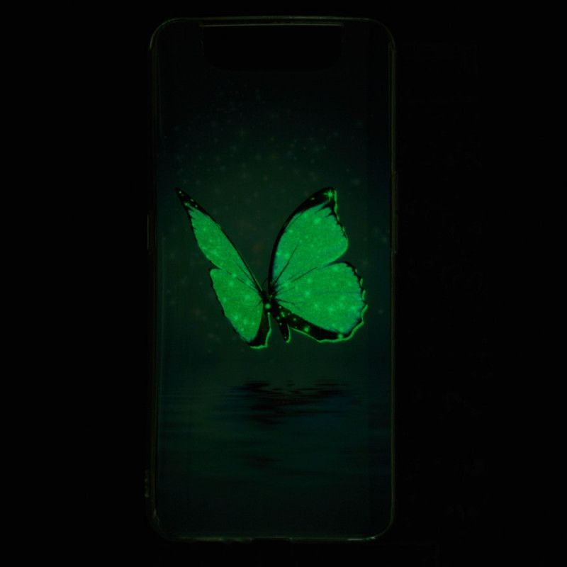 Futerały Samsung Galaxy A80 / A90 Etui na Telefon Fluorescencyjny Niebieski Motyl