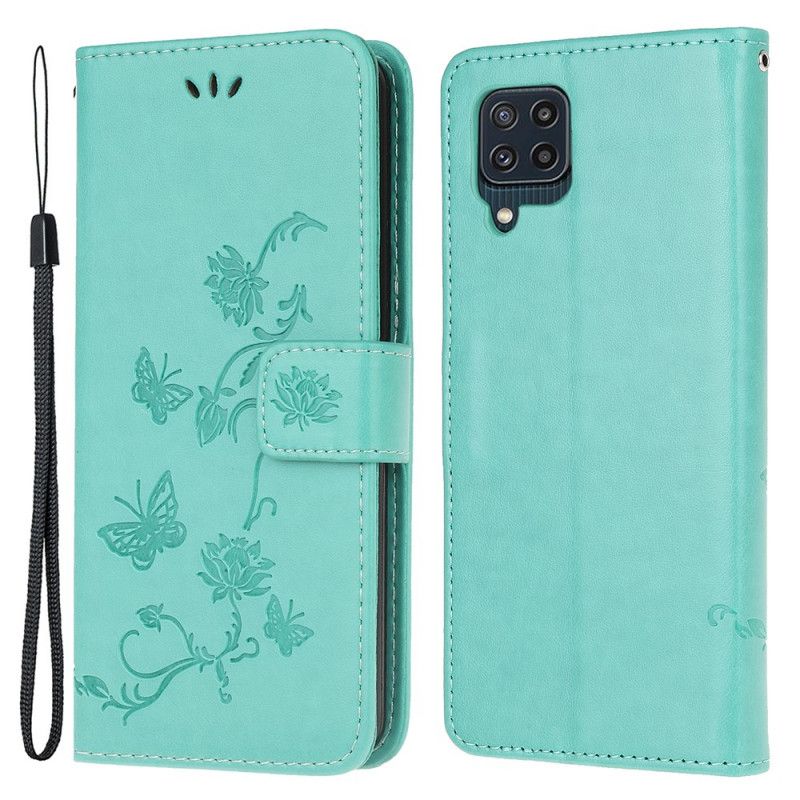 Etui Folio Do Samsung Galaxy M32 Pasek Kwiaty