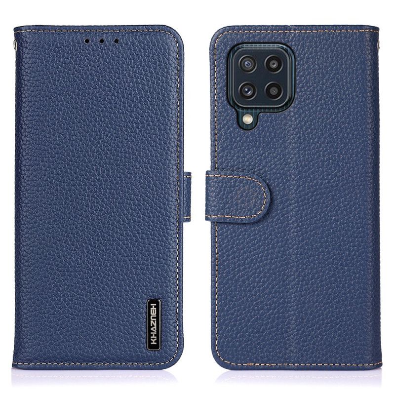 Etui Folio Do Samsung Galaxy M32 Prawdziwa Skóra Litchi Khazneh Rfid