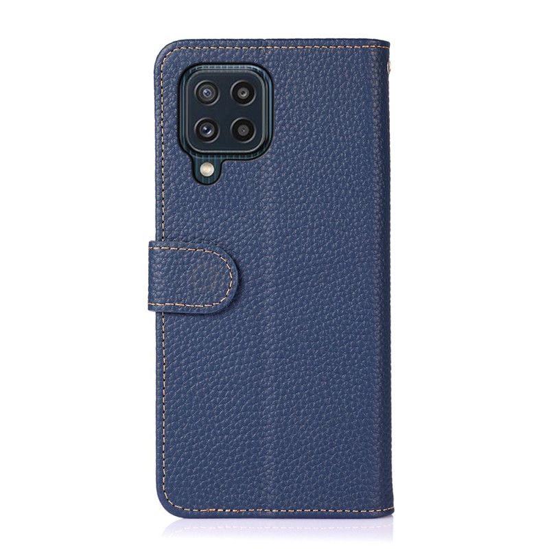 Etui Folio Do Samsung Galaxy M32 Prawdziwa Skóra Litchi Khazneh Rfid