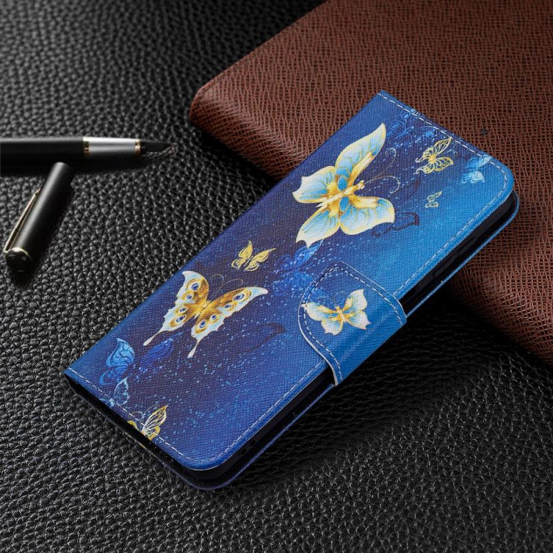 Etui Folio Do Samsung Galaxy M32 Złote Motyle