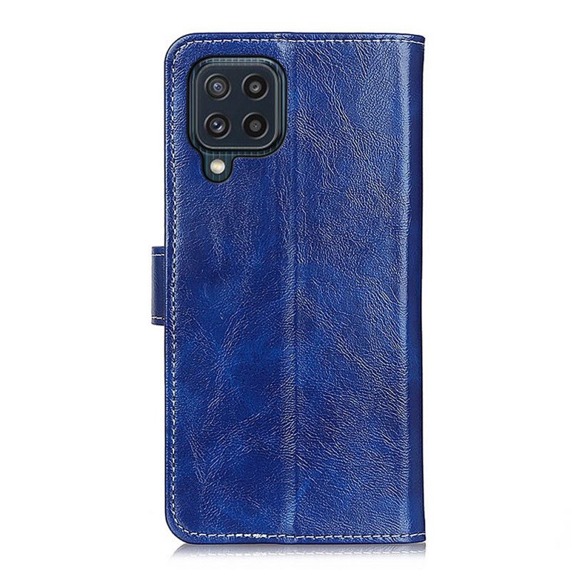 Etui Folio Samsung Galaxy M32 Błyszczące I Widoczne Szwy Etui Ochronne