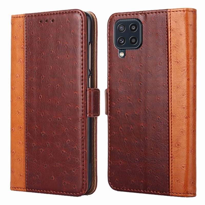 Etui Folio Samsung Galaxy M32 Dwukolorowa Tekstura Skóry Strusia