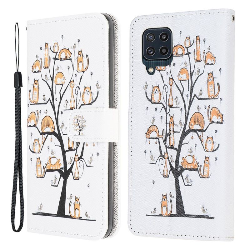 Etui Folio Samsung Galaxy M32 Funky Cats Strappy Etui Ochronne