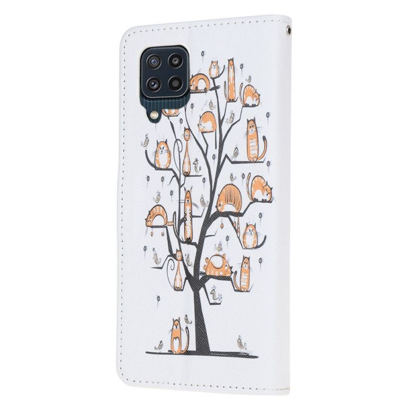 Etui Folio Samsung Galaxy M32 Funky Cats Strappy Etui Ochronne