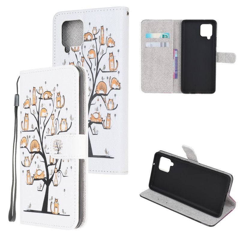 Etui Folio Samsung Galaxy M32 Funky Cats Strappy Etui Ochronne