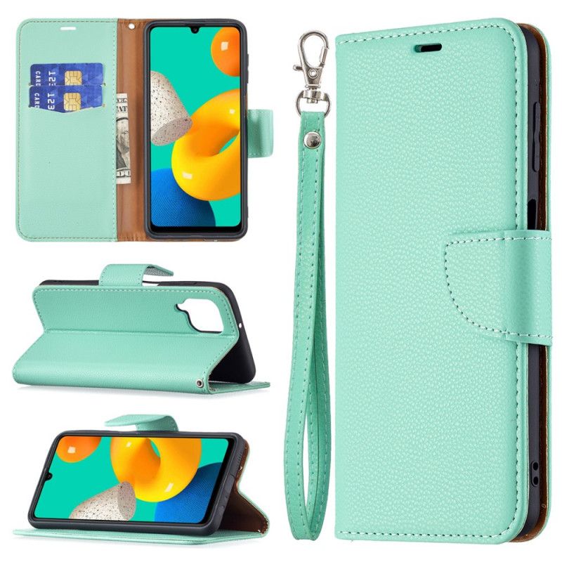 Etui Folio Samsung Galaxy M32 Liczi Klapa Ukośna