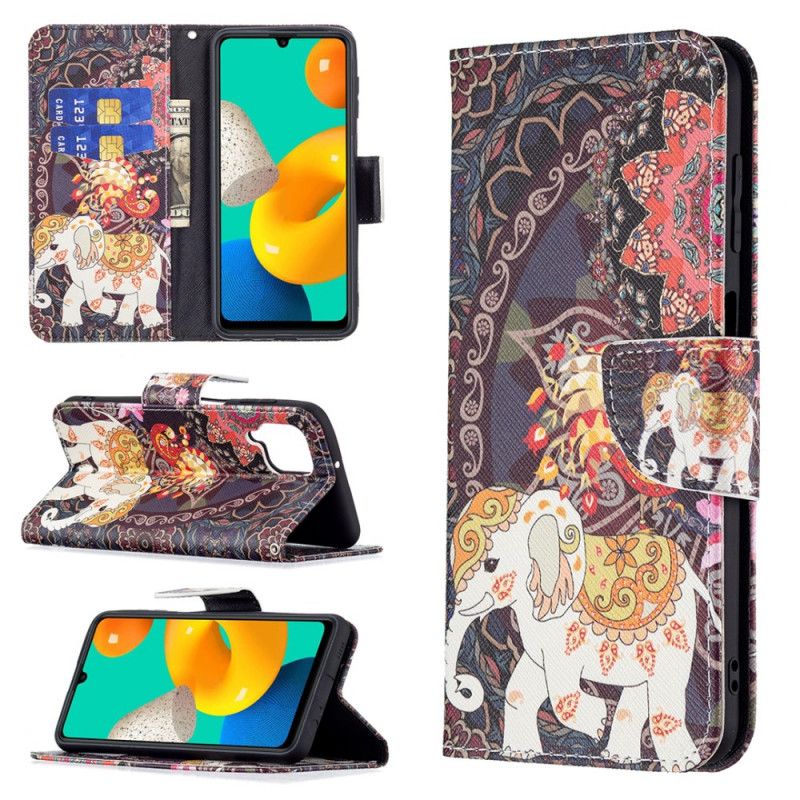 Etui Folio Samsung Galaxy M32 Słoń Indyjski