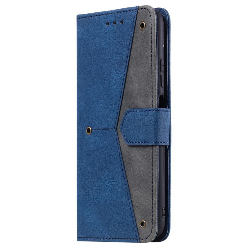 Etui Folio Samsung Galaxy M32 Szwy W Dotyku Skóry Etui Ochronne