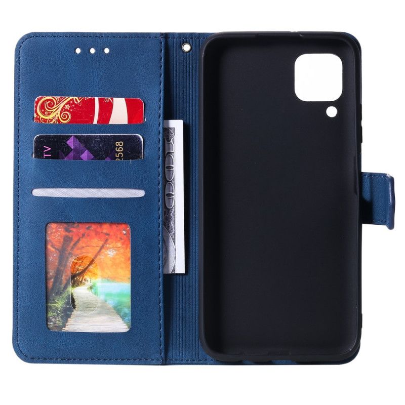 Etui Folio Samsung Galaxy M32 Szwy W Dotyku Skóry Etui Ochronne