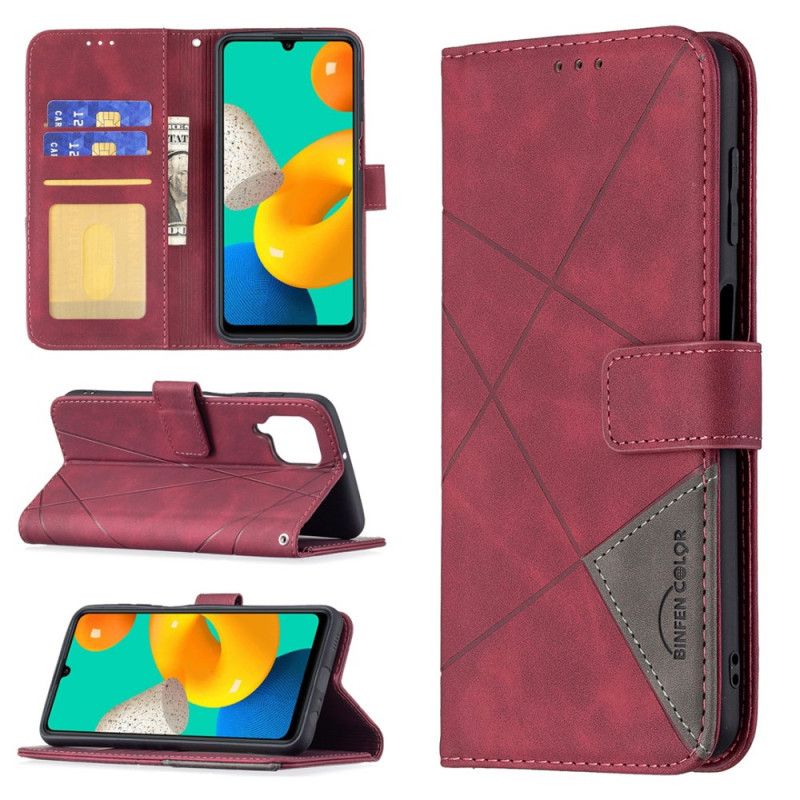 Etui Folio Samsung Galaxy M32 Trójkąty Kolorów Binfen Etui Ochronne