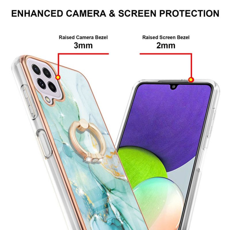 Etui Samsung Galaxy M32 Marmur Z Pierścieniem Nośnym Etui Ochronne