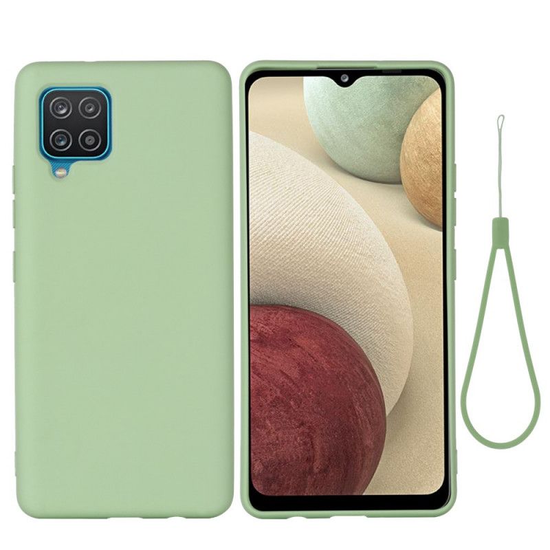 Etui Samsung Galaxy M32 Płynny Silikon Ze Smyczą Etui Ochronne