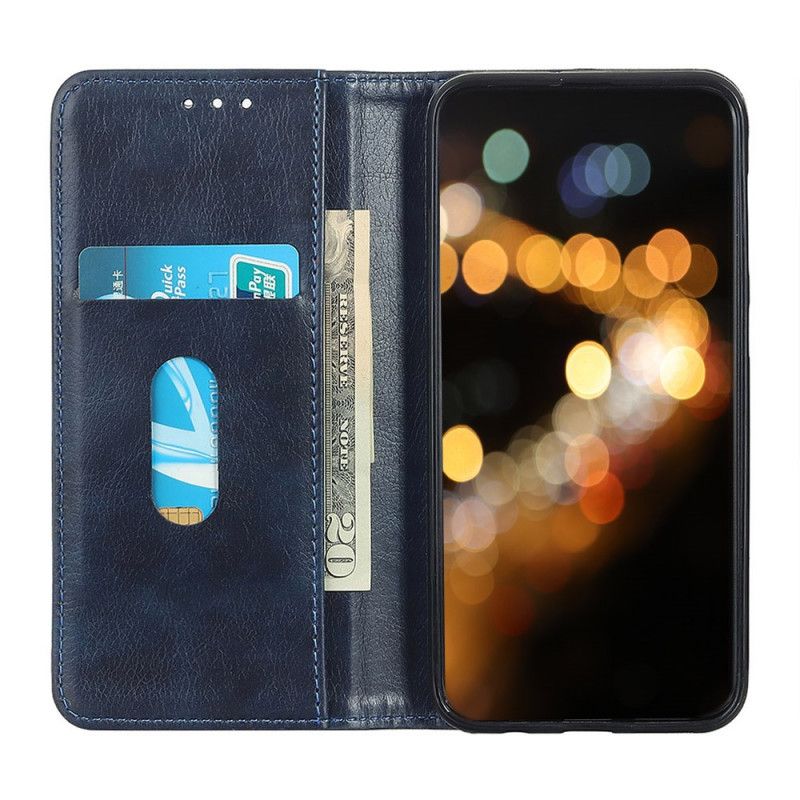 Flip Kotelot Samsung Galaxy M32 Elegance Split Liczi Skóra Etui Ochronne