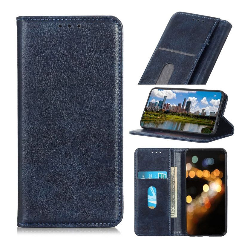 Flip Kotelot Samsung Galaxy M32 Elegance Split Liczi Skóra Etui Ochronne