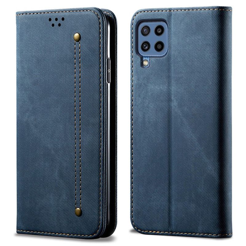 Flip Kotelot Samsung Galaxy M32 Etui Na Telefon Denim Tkanina