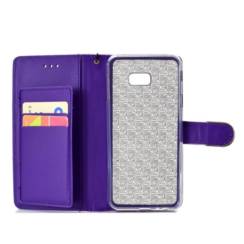 Etui Folio Samsung Galaxy J4 Plus Biały Czarny Cekiny I Diamenty