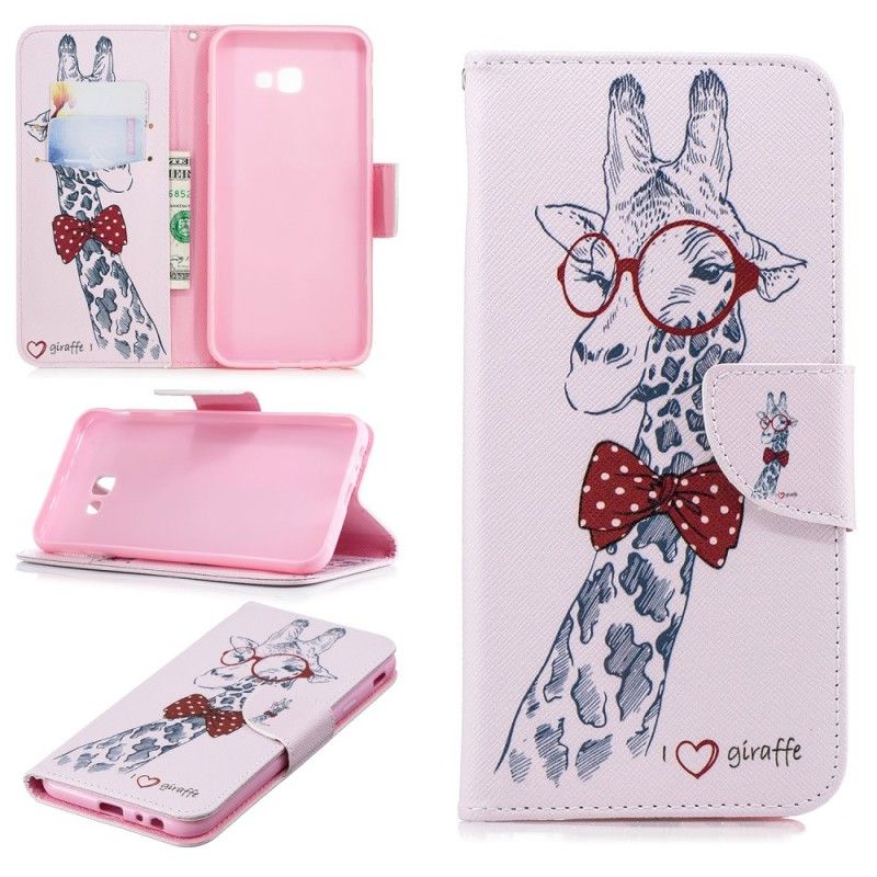 Etui Folio Samsung Galaxy J4 Plus Nerd Żyrafa