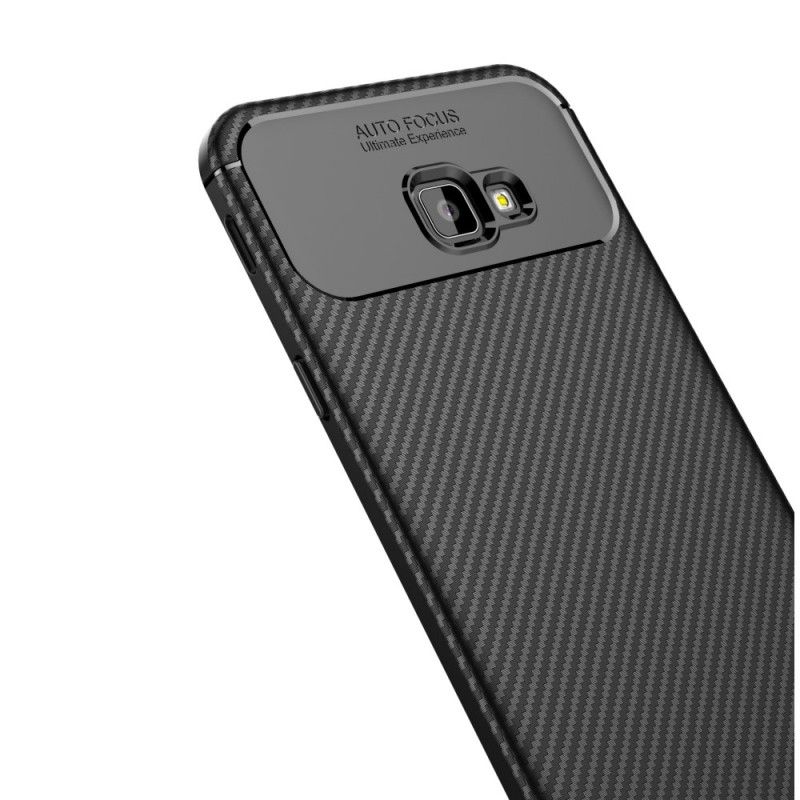 Etui Samsung Galaxy J4 Plus Czarny Elastyczna Tekstura Włókna Węglowego Etui Ochronne