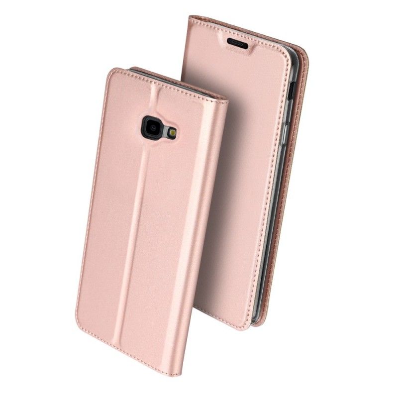 Flip Kotelot Samsung Galaxy J4 Plus Złoty Seria Pierwszej Klasy Etui Ochronne