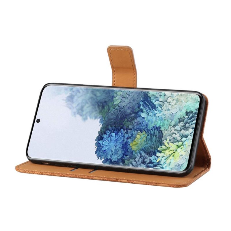 Etui Folio Samsung Galaxy S21 Plus 5G Biały Czarny Wzór Gobelinu