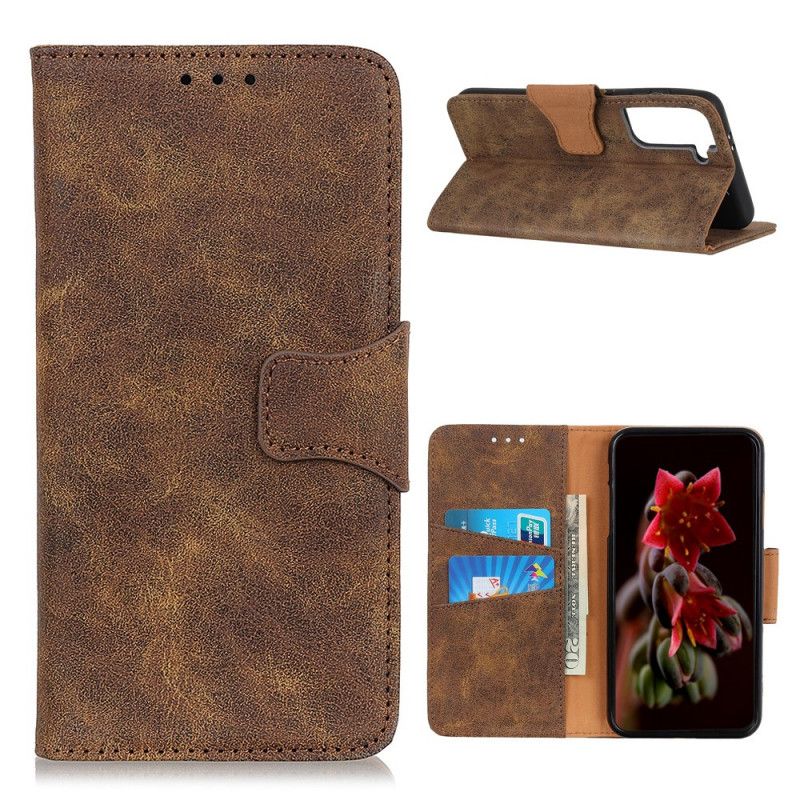 Etui Folio Samsung Galaxy S21 Plus 5G Brązowy Szary Dwoina W Stylu Vintage