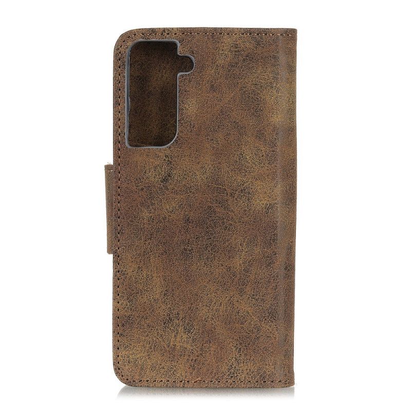 Etui Folio Samsung Galaxy S21 Plus 5G Brązowy Szary Dwoina W Stylu Vintage