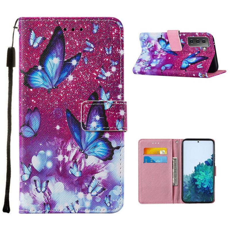 Etui Folio Samsung Galaxy S21 Plus 5G Czerwony Czarny Dlaczego Nie Motyle? Etui Ochronne