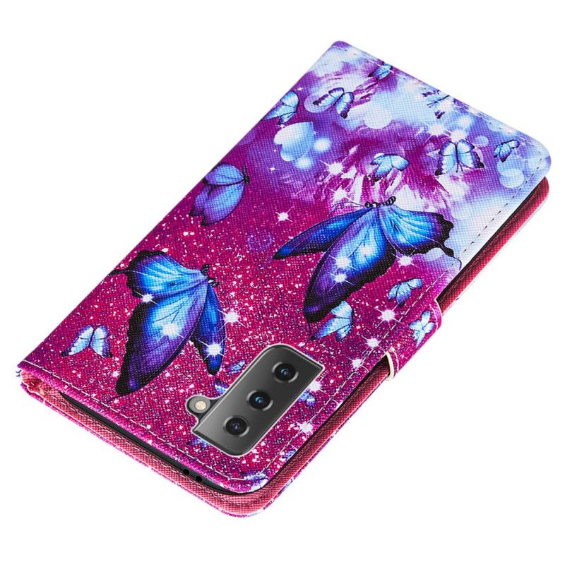 Etui Folio Samsung Galaxy S21 Plus 5G Czerwony Czarny Dlaczego Nie Motyle? Etui Ochronne