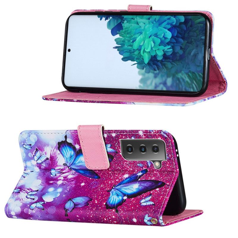 Etui Folio Samsung Galaxy S21 Plus 5G Czerwony Czarny Dlaczego Nie Motyle? Etui Ochronne