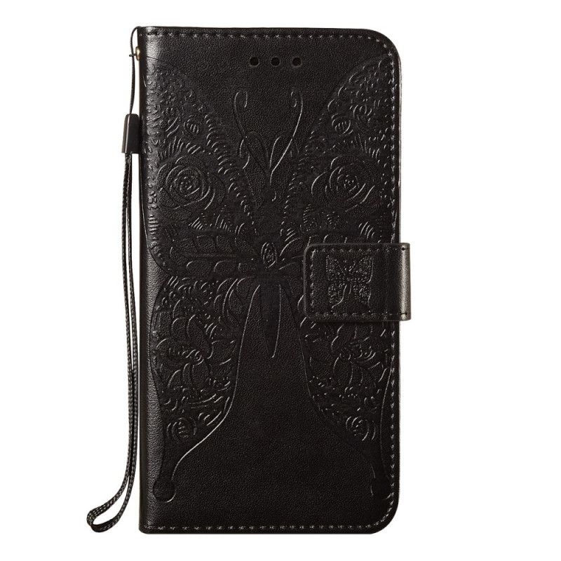 Etui Folio Samsung Galaxy S21 Plus 5G Czerwony Czarny Motyle Kwiatowe