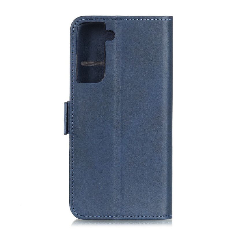 Etui Folio Samsung Galaxy S21 Plus 5G Czerwony Czarny Podwójna Klapa Etui Ochronne