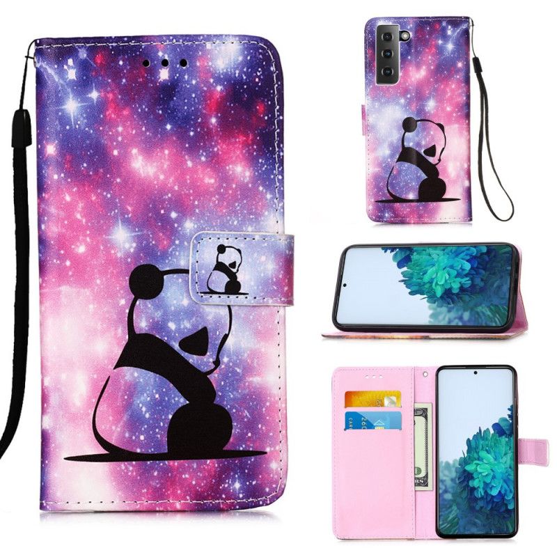 Etui Folio Samsung Galaxy S21 Plus 5G Galaktyczna Panda Etui Ochronne