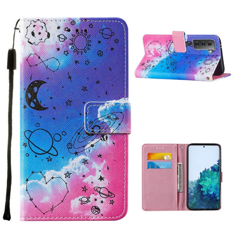 Etui Folio Samsung Galaxy S21 Plus 5G Galaktyka W Chmurach Etui Ochronne