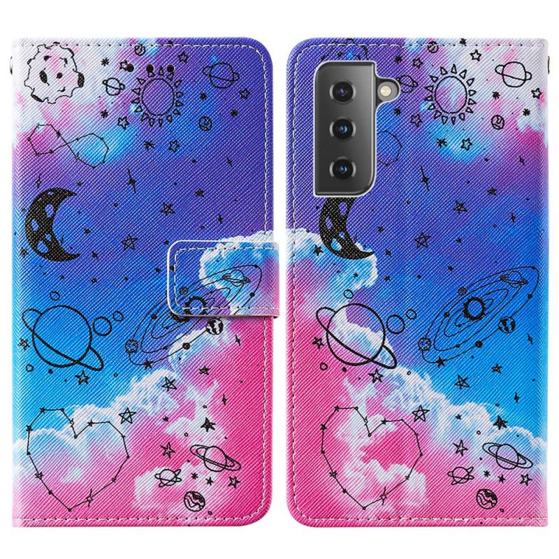 Etui Folio Samsung Galaxy S21 Plus 5G Galaktyka W Chmurach Etui Ochronne