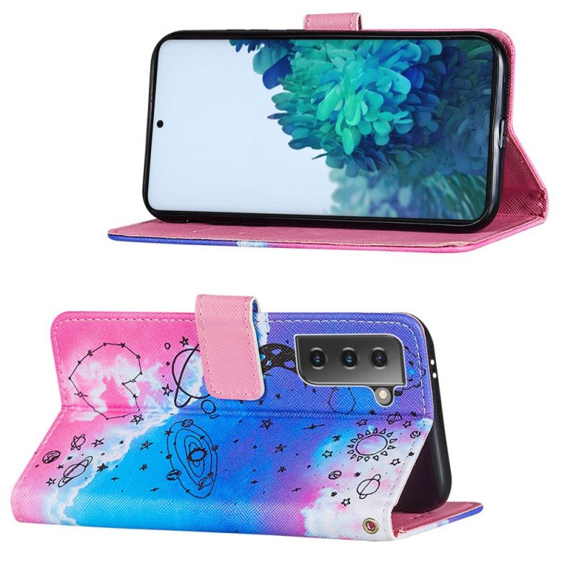 Etui Folio Samsung Galaxy S21 Plus 5G Galaktyka W Chmurach Etui Ochronne