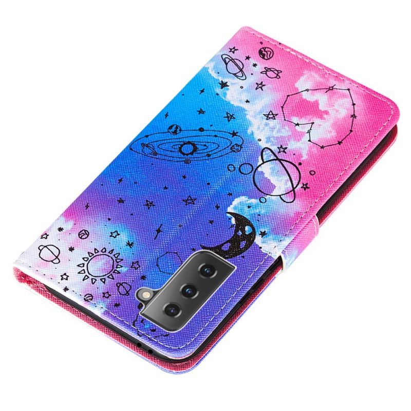 Etui Folio Samsung Galaxy S21 Plus 5G Galaktyka W Chmurach Etui Ochronne