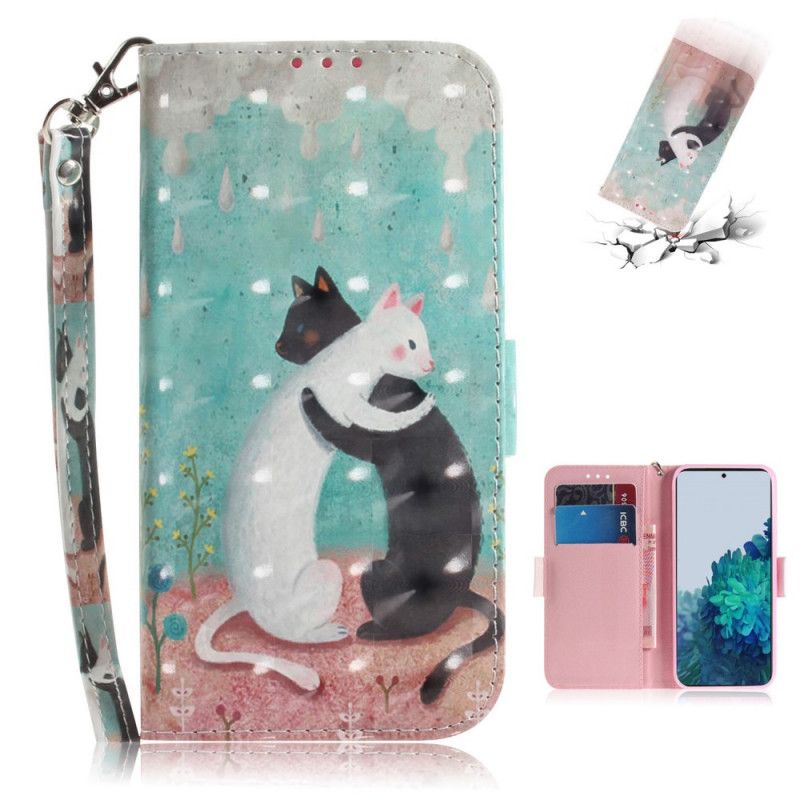 Etui Folio Samsung Galaxy S21 Plus 5G Koci Przyjaciele Ze Stringami Etui Ochronne