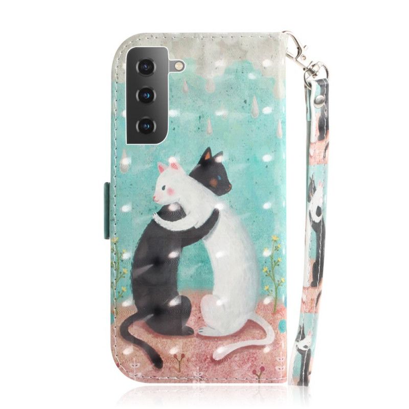 Etui Folio Samsung Galaxy S21 Plus 5G Koci Przyjaciele Ze Stringami Etui Ochronne