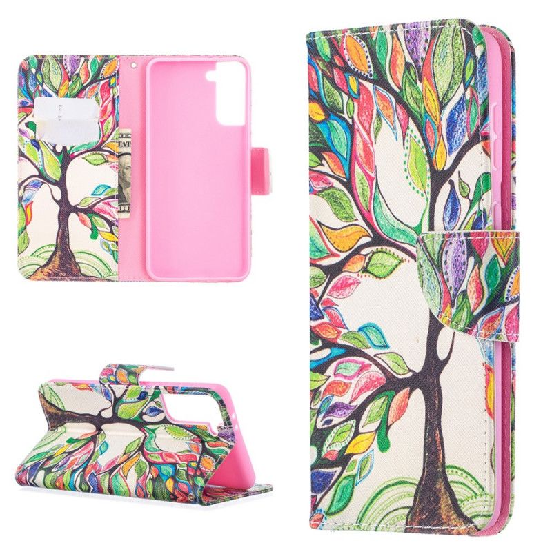 Etui Folio Samsung Galaxy S21 Plus 5G Kolorowe Drzewo Etui Ochronne