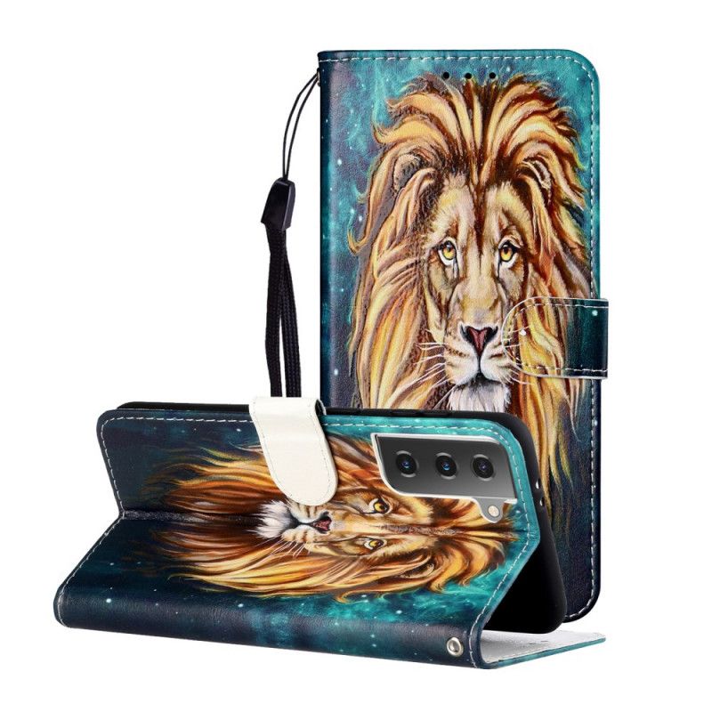 Etui Folio Samsung Galaxy S21 Plus 5G Lew Króla Etui Ochronne