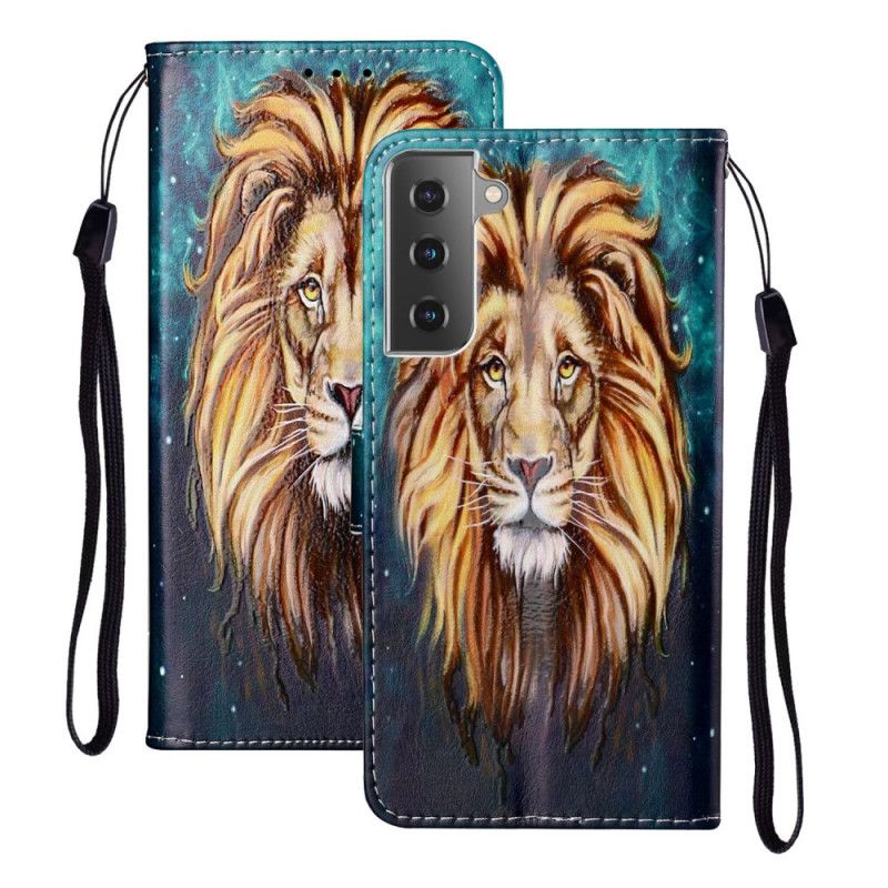 Etui Folio Samsung Galaxy S21 Plus 5G Lew Króla Etui Ochronne