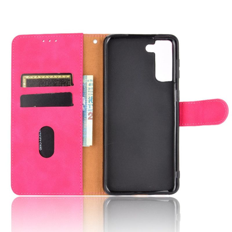 Etui Folio Samsung Galaxy S21 Plus 5G Magenta Czarny Dotyk Skóry