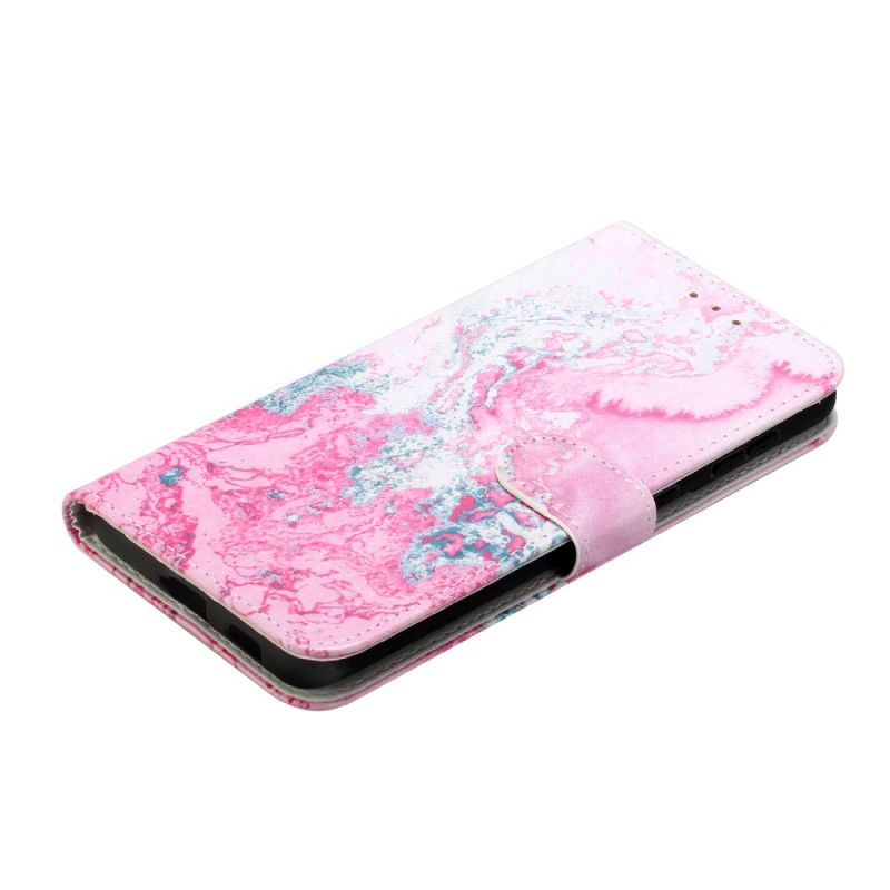 Etui Folio Samsung Galaxy S21 Plus 5G Magenta Czarny Marmur Etui Ochronne