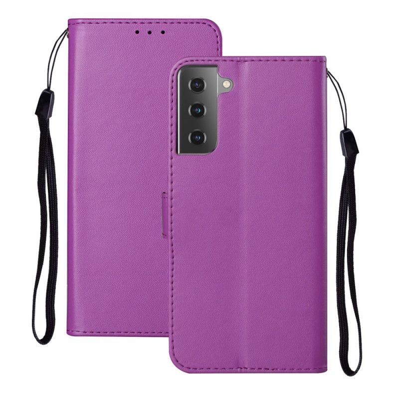 Etui Folio Samsung Galaxy S21 Plus 5G Magenta Czarny Unikalny Projekt Z Paskiem