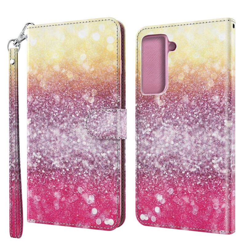 Etui Folio Samsung Galaxy S21 Plus 5G Magenta Z Brokatem