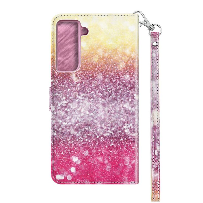 Etui Folio Samsung Galaxy S21 Plus 5G Magenta Z Brokatem