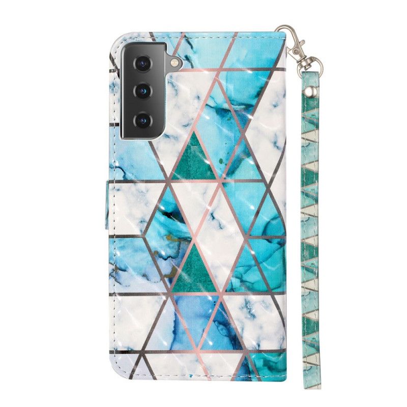 Etui Folio Samsung Galaxy S21 Plus 5G Marmurowe Punkty Świetlne Z Paskiem Etui Ochronne