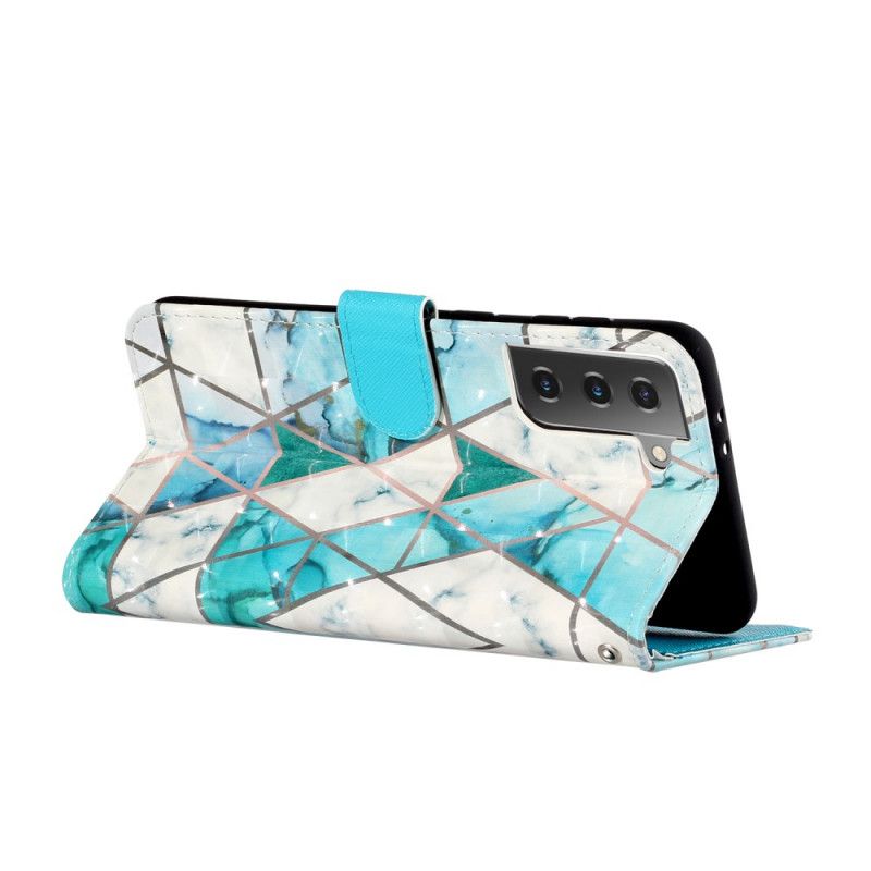 Etui Folio Samsung Galaxy S21 Plus 5G Marmurowe Punkty Świetlne Z Paskiem Etui Ochronne