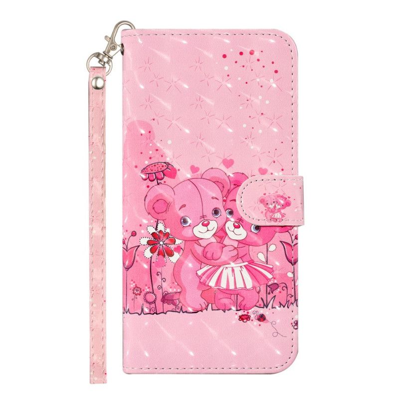 Etui Folio Samsung Galaxy S21 Plus 5G Pluszowe Pluszowe Misie Z Paskiem Etui Ochronne